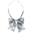 thumbnail image 1 of Corbatas de mo?o de cuadros para mujer INSPIRE CHIC, con banda elástica, corbatas de mo?o preatadas para uso casual, azul y beige, talla única, 1 of 1