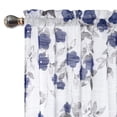 thumbnail image 2 of DSstyles Sheer Curtains Print Flower Tier Curtains Kitchen Curtains for Small Half Window Farmhouse Window Treatment Sets for Bathroom, 2 of 9