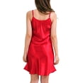 thumbnail image 5 of BESEW7 Summer Dresses for Women 2026, Satin V Neck Slim Fit Solid Color Casual Maxi Sundress, Soft Smooth Versatile Loungewear Red XXL, 5 of 9