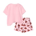 thumbnail image 6 of ITSAME Girls Outfits 2-Piece, Fashion Print Crewneck T-Shirts and Shorts Summer Loose Casual Clothes Set Pink Size 12, 6 of 6