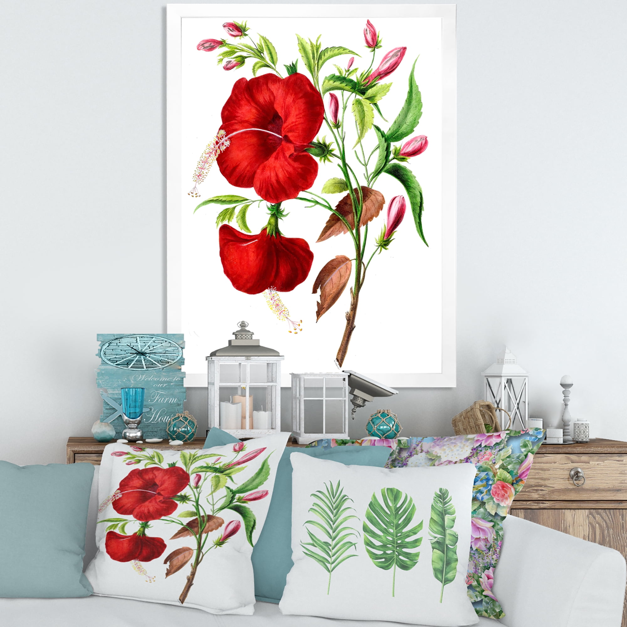 Designart 'Ancient American Flora I' Traditional Framed Art Print