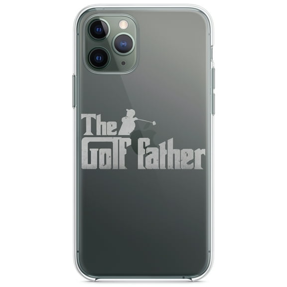 DistinctInk Clear Shockproof Hybrid Case for iPhone 13 PRO (6.1" Screen) - TPU Bumper Acrylic Back Tempered Glass Screen Protector - The Golf Father