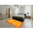 thumbnail image 5 of Ahgly Company Machine Washable Indoor Square Contemporary Neon Orange Area Rugs, 8' Square, 5 of 7