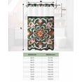 thumbnail image 6 of No Hook Shower Curtains with Snap in Liner, Burnt Orange Green Flower Waterproof Fabric Shower Curtain, Boho Ethnic Vintage Double Layers & See-Through Top Window Bathroom Curtains 36''x72'', 6 of 6