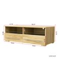 thumbnail image 4 of TV Stand with Led Lights, Small LED Entertainment Center for 40/42/43/45 Inch TV, LED TV Cabinet with Drawer and Tempered Glass Shelf for Bedroom, Living Room, Oak, 4 of 9