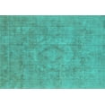 thumbnail image 1 of Ahgly Company Machine Washable Indoor Rectangle Oriental Turquoise Blue Industrial Area Rugs, 6' x 9', 1 of 4