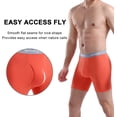 thumbnail image 2 of Men's Underwear Cotton Boxer Briefs Open Fly Tagless Underpants for Men 4 Pack, 2 of 6