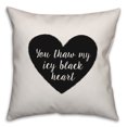 thumbnail image 2 of Creative Products Icy Black Heart 16x16 Spun Poly Pillow, 2 of 3
