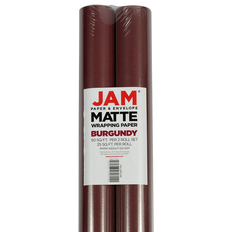 JAM Red Paper Matte Gift Wrap Papers, (2 Rolls) 25.5 sq ft
