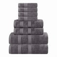 thumbnail image 2 of Superior Smart Dry 8-Piece Zero Twist Soft Cotton Towel Set, Quick Dry Fade Resistant, Grey, 2 of 11