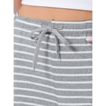 thumbnail image 5 of DARING DIVA Women's Drawstring Elastic Waist Cotton Pajama Pants XS Grey Stripe, 5 of 6