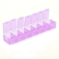 thumbnail image 4 of Caja de almacenamiento con compartimentos, paleta de acuarela de 7 cuadrículas, contenedor de plástico para reempaquetado de joyas para viajes, morado, 4 of 10