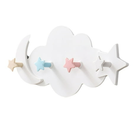 

BAMILL Creative Star Moon Cloud Shape Nail-free Hat Clothes Hooks Shelf Hanging Hanger