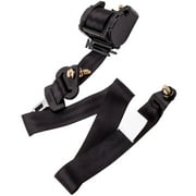 HomeDepot 3 Point Harness Safety Seat Belt, 11ft Adjustable Retractable, High-Quality Nylon, Black