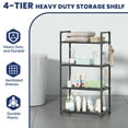 thumbnail image 3 of GPED 4-Tier Plastic Storage Shelves, 45.3" Garage Rack Storage Organizer, Multipurpose Shelf for Home, Basement, Utility Room, 10.6"D x 20"W x 45.3"H, Black, 3 of 7