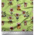 thumbnail image 1 of Soimoi Polyester Crepe Fabric Dot,Text & Unicorn Girl Cartoon Print Sewing Fabric Yard 52 Inch Wide, 1 of 3