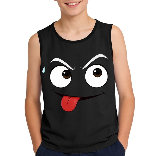 Camisola de Niños Pequeños 3-15 Años sin Mangas Gradiente Impresión Tela Suave para el Uso Casual Y Ocasiones Especiales