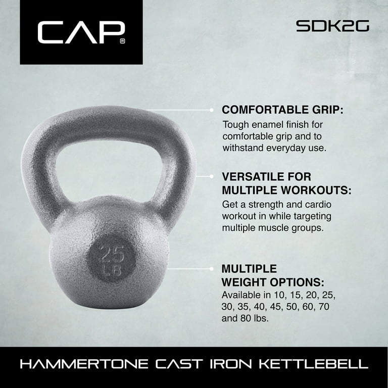 CAP Barbell Cast Iron Kettlebell, Single, 25-Pounds