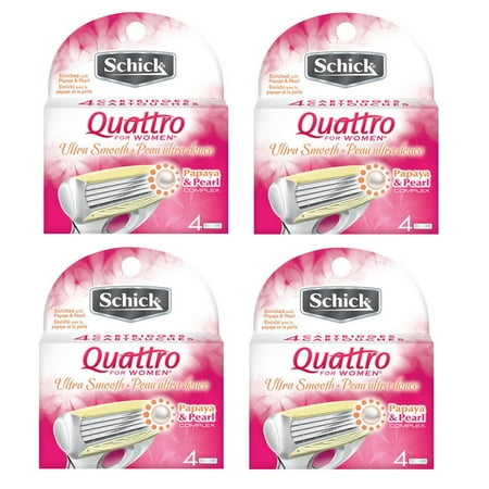 Schick Quattro for Women Razor Refill, Ultra Smooth, 16 Ct + Facial Hair Remover (Best Razor For Women's Facial Hair)