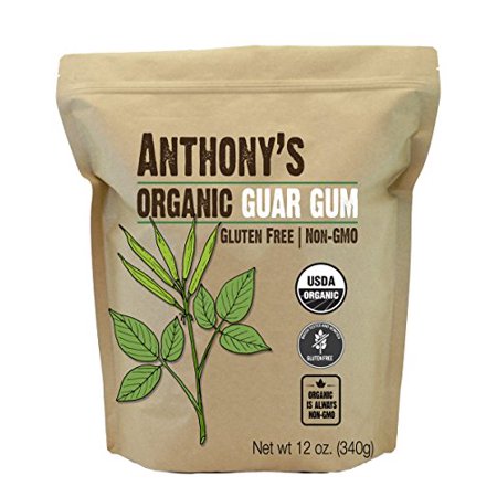 Anthony's Organic Guar Gum Powder, 12 oz, Gluten Free, Non GMO, Keto Friendly