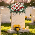 thumbnail image 5 of Flower Saddle Large Artificial Cemetery Flowers For Cemetery Memorial Flowers For Outdoor Decorations,Outdoor Artificial Flowers, 5 of 5