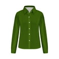 thumbnail image 4 of AXXD Basic Going Out Tops for Women Summer 2024 Solid Color Casual Everyday Single-breasted Long-sleeved Shirt Tops, 4 of 5