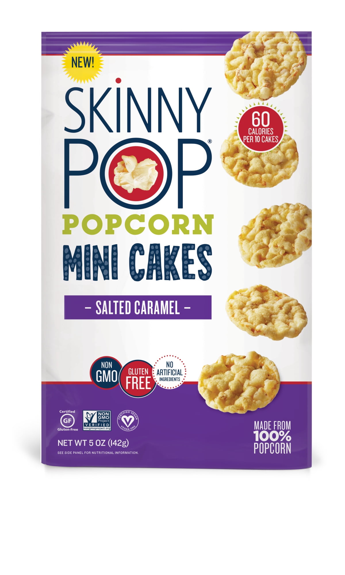 SkinnyPop Gluten FreeSalted Caramel Popcorn Mini Cakes 5oz Bag
