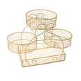 thumbnail image 2 of ZheElen Functional Iron Mesh Fruit Basket Premium Multipurpose Display Stand For Organizing Vegetables And Breads Snacks Cupcake Gold 30x20x31cm, 2 of 6