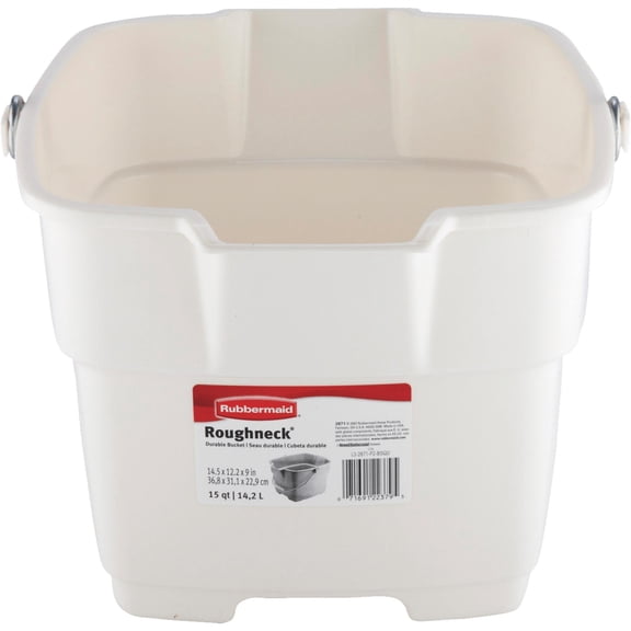 Rubbermaid 15 Quart Heavy-Duty Utility Bucket with Twin Spouts and Comfortable Handle