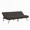 thumbnail image 5 of Modern Minimalist Fabric Sofa Bed 220cm with Stainless Legs and Espresso Color, 5 of 15