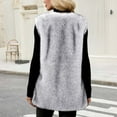 thumbnail image 5 of Ailaofu Womens Oversized Faux Fur Vests Sleeveless Open Front Cardigan Fuzzy Jacket Coat Outerwear 2025 Fall Winter, 5 of 7