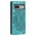thumbnail image 3 of Case for Google Pixel 7 Wallet Case for Women Girls with Card Holder, Embossed Flower Pattern Magnetic Flip PU Leather Purse Protective Phone Cover for Google Pixel 7, Green, 3 of 10
