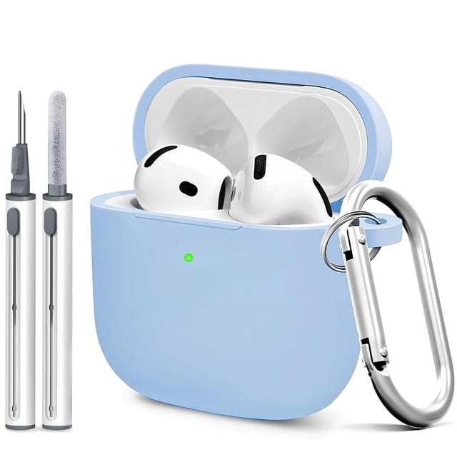 Funda de silicona Woyinger para AirPods 4.ª generación con llavero