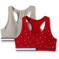 thumbnail image 2 of Tommy Hilfiger Girls' Crop Bra (Pack of 2),heart flag Scarlet Sage,XL16, 2 of 3