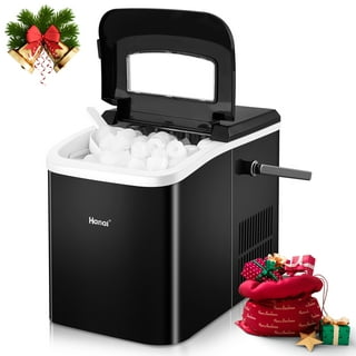 Auseo Countertop Ice Maker Machine, Portable Compact Ice Maker with Ice  Scoop&Ice Basket, 9 Pcs/8 Mins, 26LBS/24H, Bullet Ice, Self-Cleaning