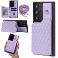 thumbnail image 1 of Case for Samsung Galaxy S22 Ultra, Detachable Crossbody Strap Wallet Case with Card Slots, Stand Ring Flip PU Leather Protective Cover Lanyard for Women for Samsung Galaxy S22 Ultra, Purple, 1 of 11