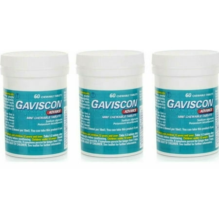 Gaviscon Advance Chewable Tab 60 Peppermint Indigestion,heartburn,excess Acid