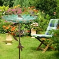 thumbnail image 5 of WKSCLPAI Metal Bird Bath Stand for Outdoors Garden,Bird Feeder with Pole,Retro Wrought Iron Standing Birdbath with 5-Prong Base,Multifunctional Feeder Station, 5 of 7