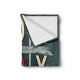 thumbnail image 2 of Xo Soft Flannel Fleece Throw Blanket, Vintage Style Blackboard with Hugs and Kisses Written by Chalk Love Concept, Cozy Plush for Indoor and Outdoor Use, 50" x 70", Blue Grey Red Cream, by Ambesonne, 2 of 6