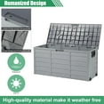 thumbnail image 3 of HYJY Upgraded 75 Gallon Outdoor Storage Box, Lockable Plastic Storage Containers with Lid, Patio Deck Box Furniture for Garden, Pool, Balcony, Yard (Grey), 3 of 8