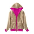 thumbnail image 5 of JSKUMAR Women's Thermal Sherpa Hooded Coat Fleece Lined Long Sleeve Zip up Hoodie with Pocket Warm Jacket Pink,XXL, 5 of 6