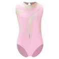 thumbnail image 7 of iiniim Little Girls' Athletic Dance Bodysuit Tank Top Shiny Rhinestone Biketards One Piece Activewear Pink 6, 7 of 7