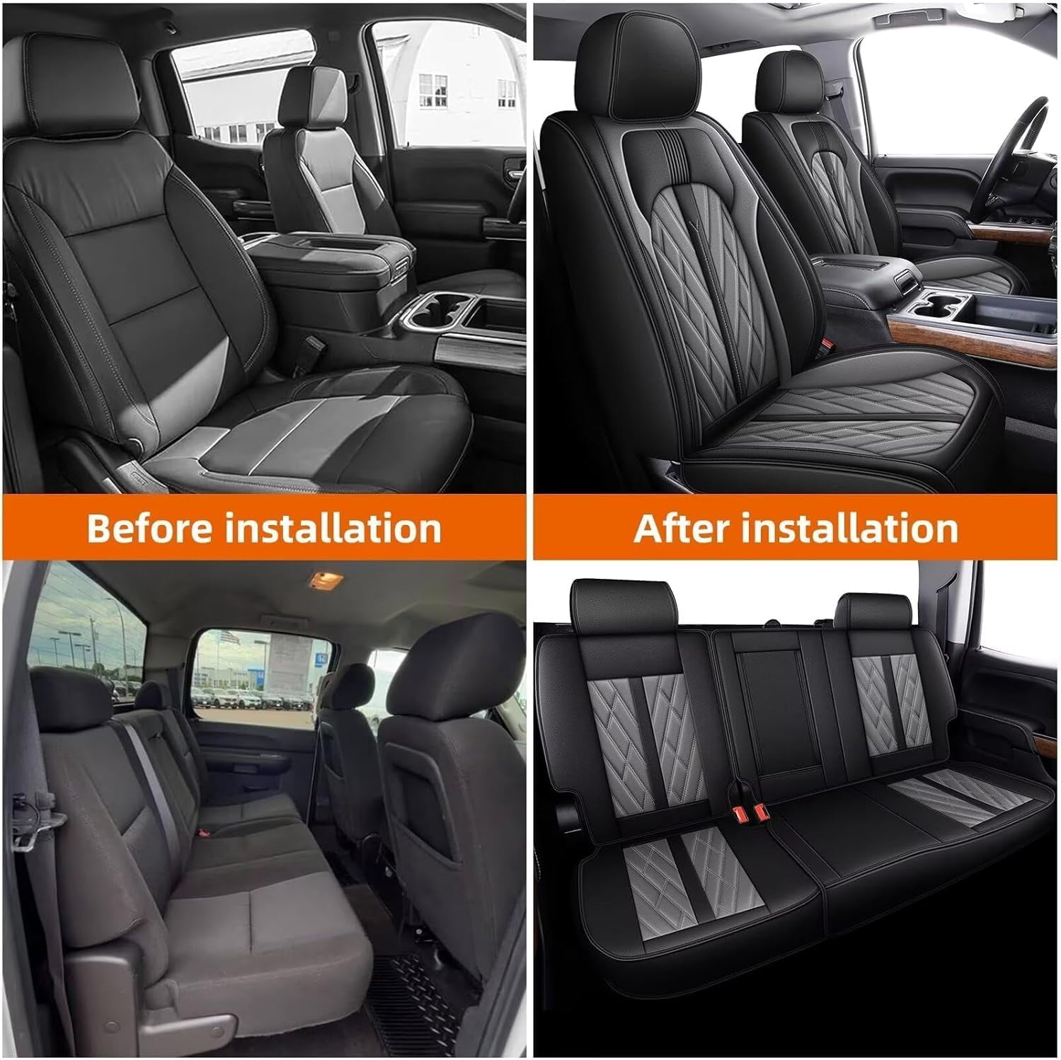 DIKSOAKR Car Seat Covers Full Set Fit for Dodge RAM 2002-2026 1500 2500 3500 Truck Pickup Crew Quad Cab with Curved Bench