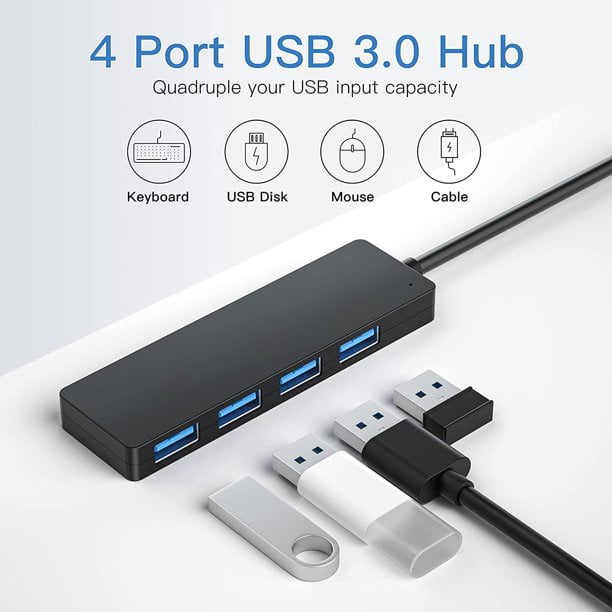 USB Hub,4 Port USB 3.0 Hub, Ultra Slim Portable Data Hub