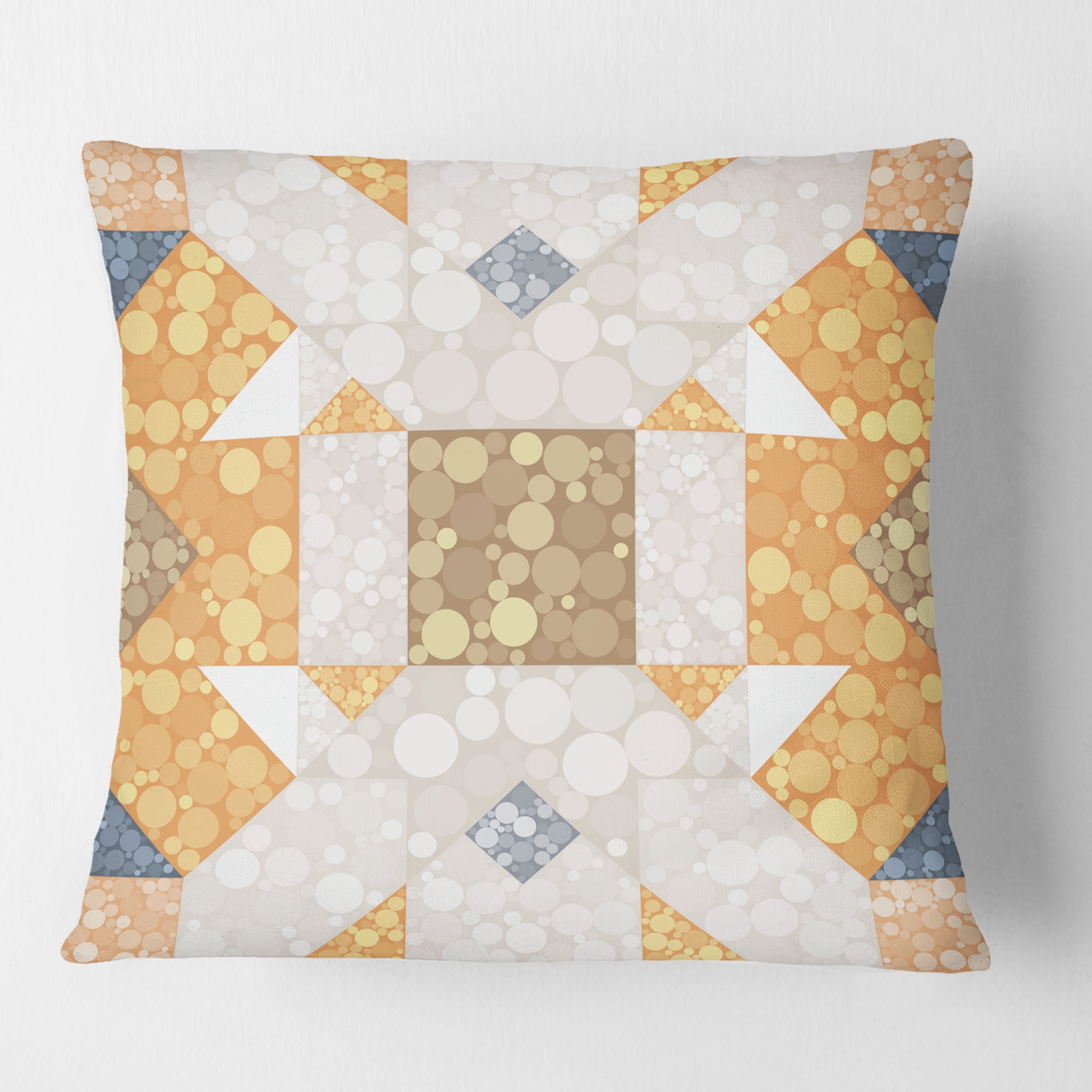 Designart Geometric Retro Design I' Mid-Century Modern Throw Pillow - 18x18