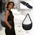 thumbnail image 3 of URSOFINE Quilted Puffer Hobo Bag for Women Men - Adjustable Strap Crescent Crossbody Shoulder Bag, Lightweight 2-Zipper Dumpling Casual Handbag with Multiple Pockets (Black), 3 of 7