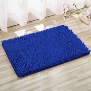 Royal Blue Chenille Bathroom Carpet, Absorbent Bathroom Mat, Soft Comfortable Furry Durable Thickened, Machine Washable Reusable, Living Room Bathroom Floor Mat, 40×60cm,forLiving Room Bathroom