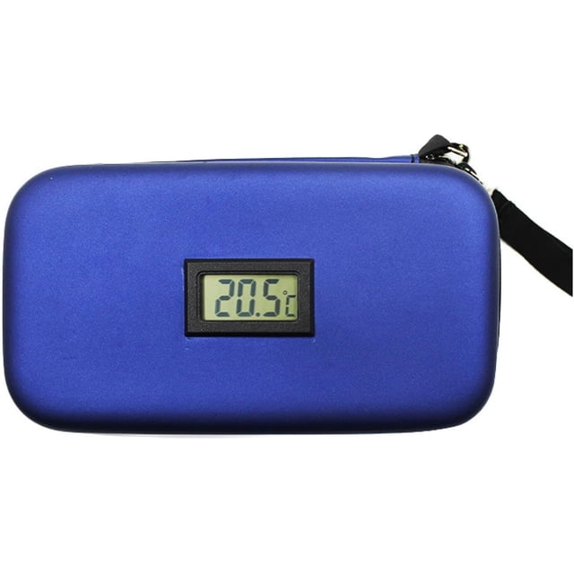 Estuche de Viaje con Enfriador de Insulina de 24 Horas,Enfriador de Medicamentos para Diabéticos para Viajes con Termómetro,Bolsa Organizadora de Medicamentos Refrigerada con 2 Paquetes Hielo