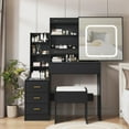 thumbnail image 2 of Kojooin Vanity Table with LED Mirror, 4 Drawers, Charging Port and 3-Colour Adjustable Lighting, 2 of 7