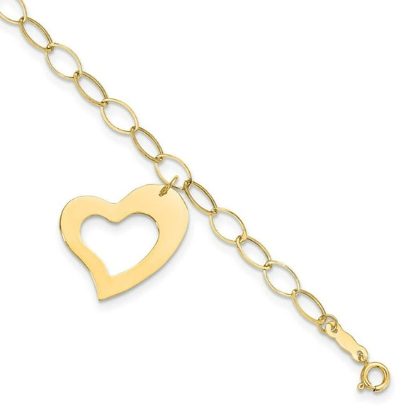 Primal Gold 14 Karat Yellow Gold Dangle Heart Bracelet